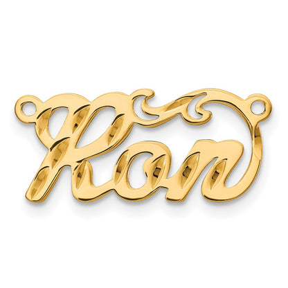 14K Yellow Gold Diamond Cut Name Plate