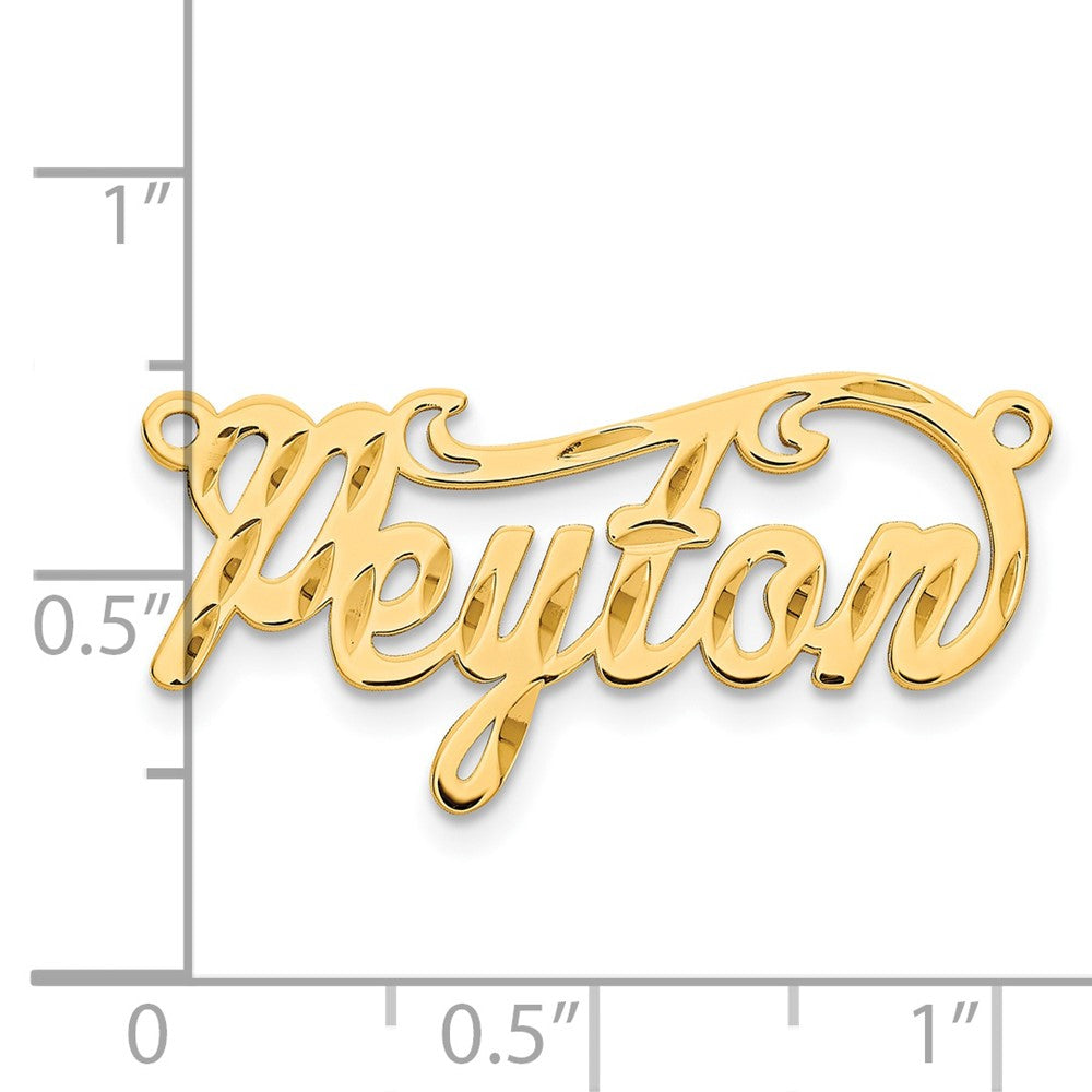 14K Yellow Gold Diamond Cut Name Plate