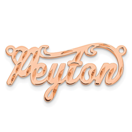 14K Rose Gold Diamond Cut Name Plate