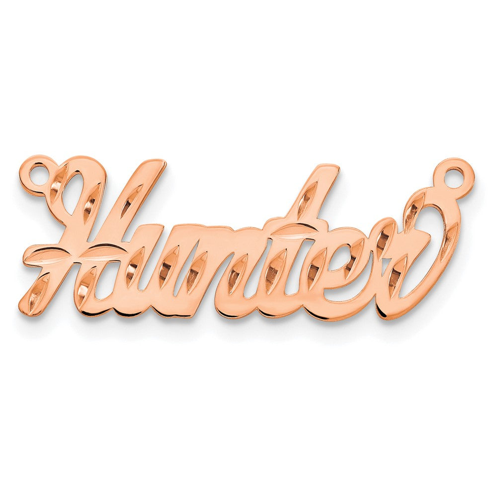 14K Rose Gold Diamond Cut Name Plate