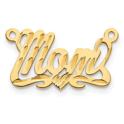 Gold Plated Sterling Silver/Gold Diamond Cut Heart Name Plate