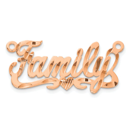 14K Rose Gold Diamond Cut Heart Name Plate