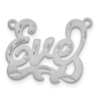 Sterling Silver Silver/Rhodium Plated Satin Diamond Cut Name Plate