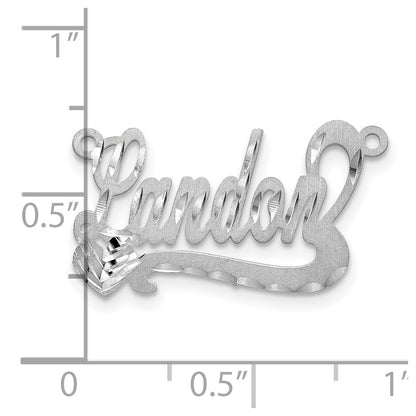 Gold Plated Sterling Silver/Gold Satin Diamond Cut Heart Name Plate