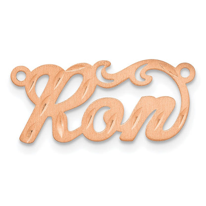 Rose Plated Sterling Silver/Rose Satin Diamond Cut Name Plate