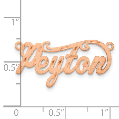 Rose Plated Sterling Silver/Rose Satin Diamond Cut Name Plate