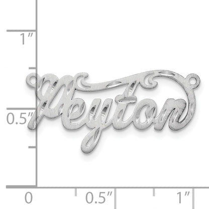 14K White Gold Satin Diamond Cut Name Plate