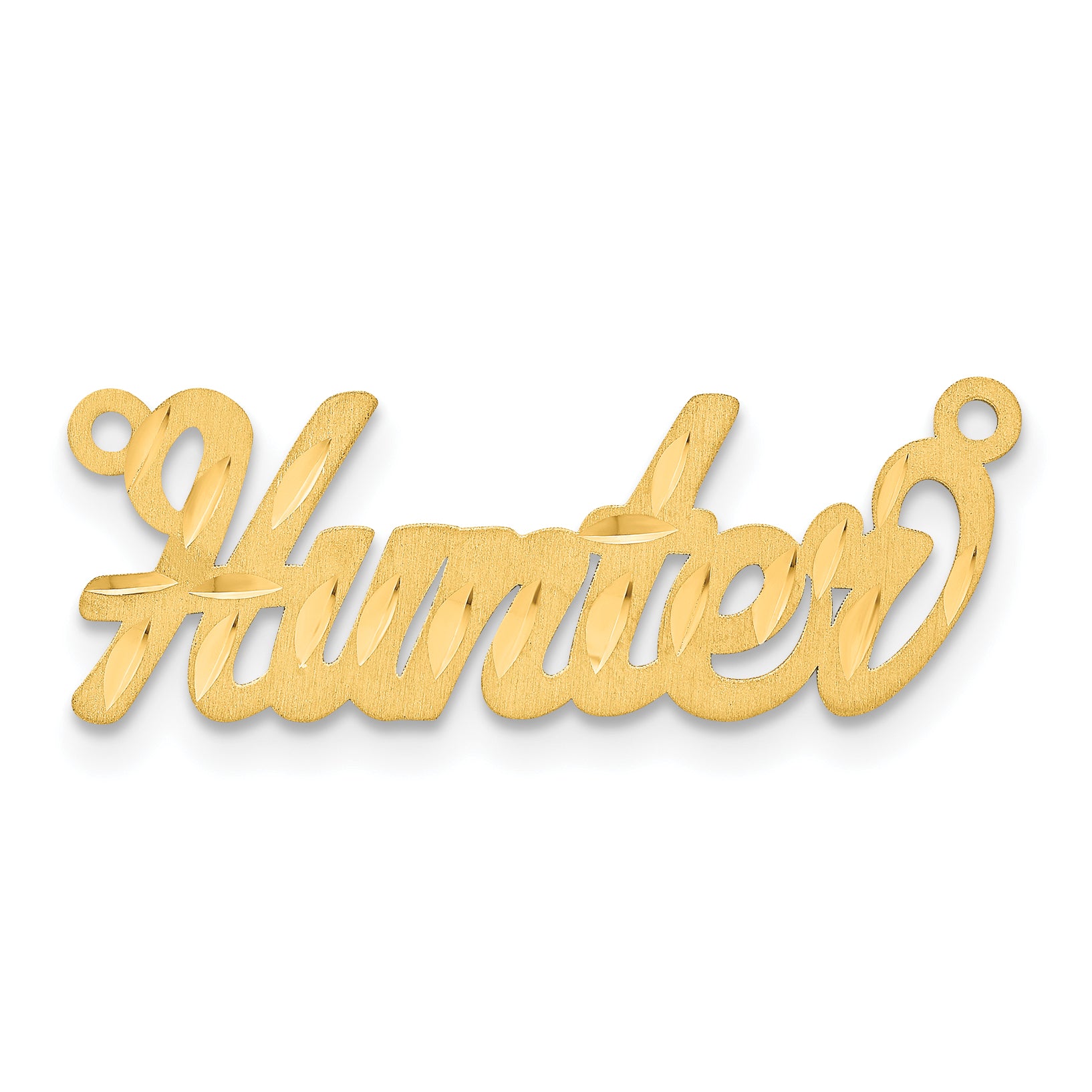 Gold Plated Sterling Silver/Gold Satin Diamond Cut Name Plate