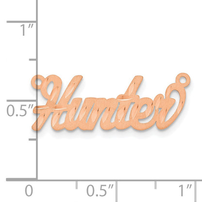 14K Rose Gold Satin Diamond Cut Name Plate