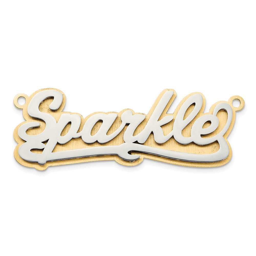 14K Two Tone 3D Polished Name Plate