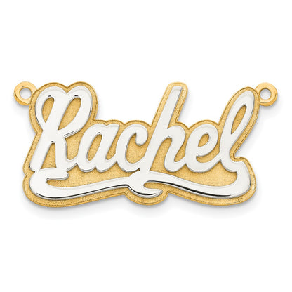 14K Two Tone 3D Polished Name Plate