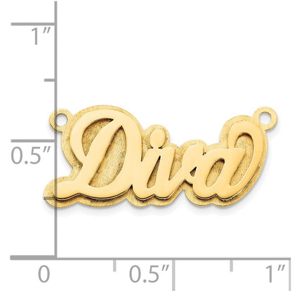 14K Yellow Gold Polished 3D Name Plate