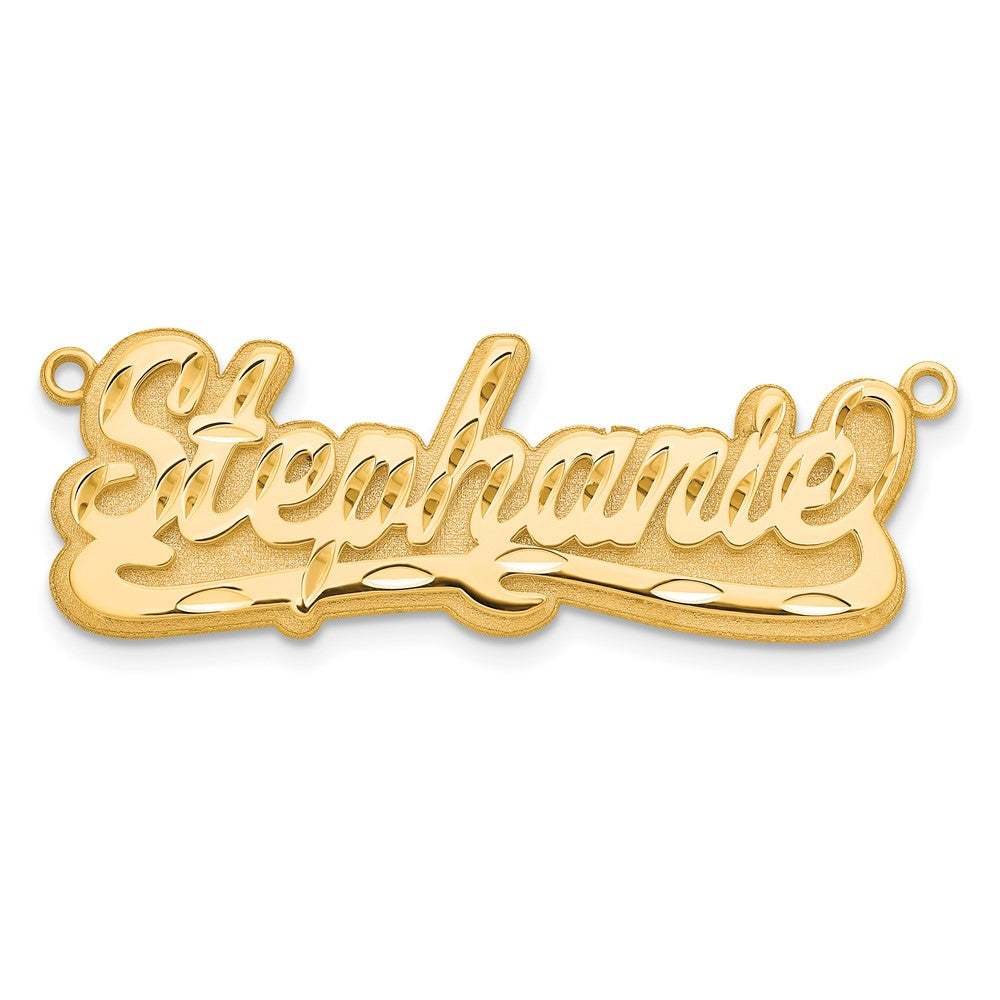 14K Yellow Gold 3D Diamond Cut Name Plate