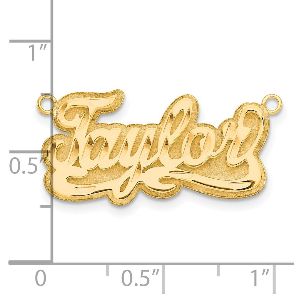 14K Yellow Gold 3D Diamond Cut Name Plate