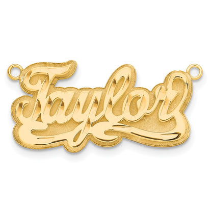 14K Yellow Gold 3D Diamond Cut Name Plate