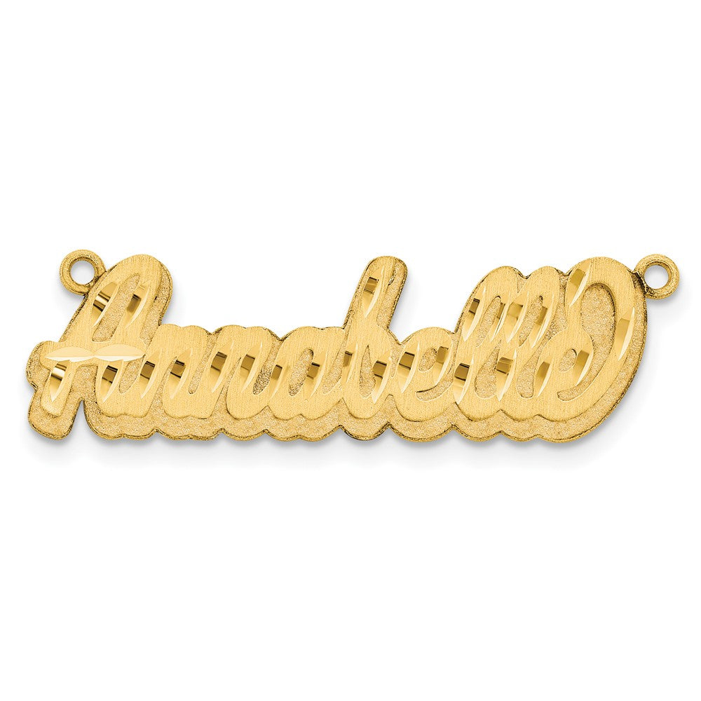 14K Yellow Gold 3D Satin Diamond Cut Name Plate