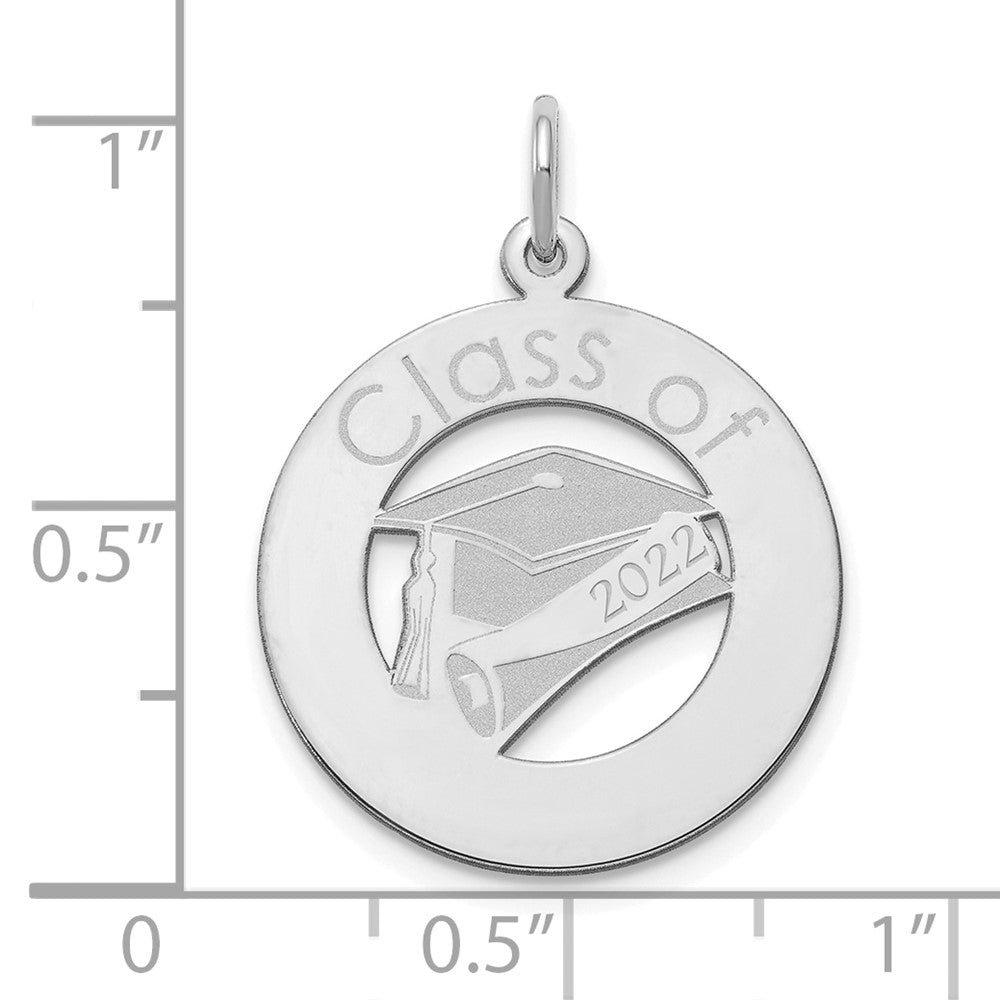 14K White Gold Personalized Graduation Charm