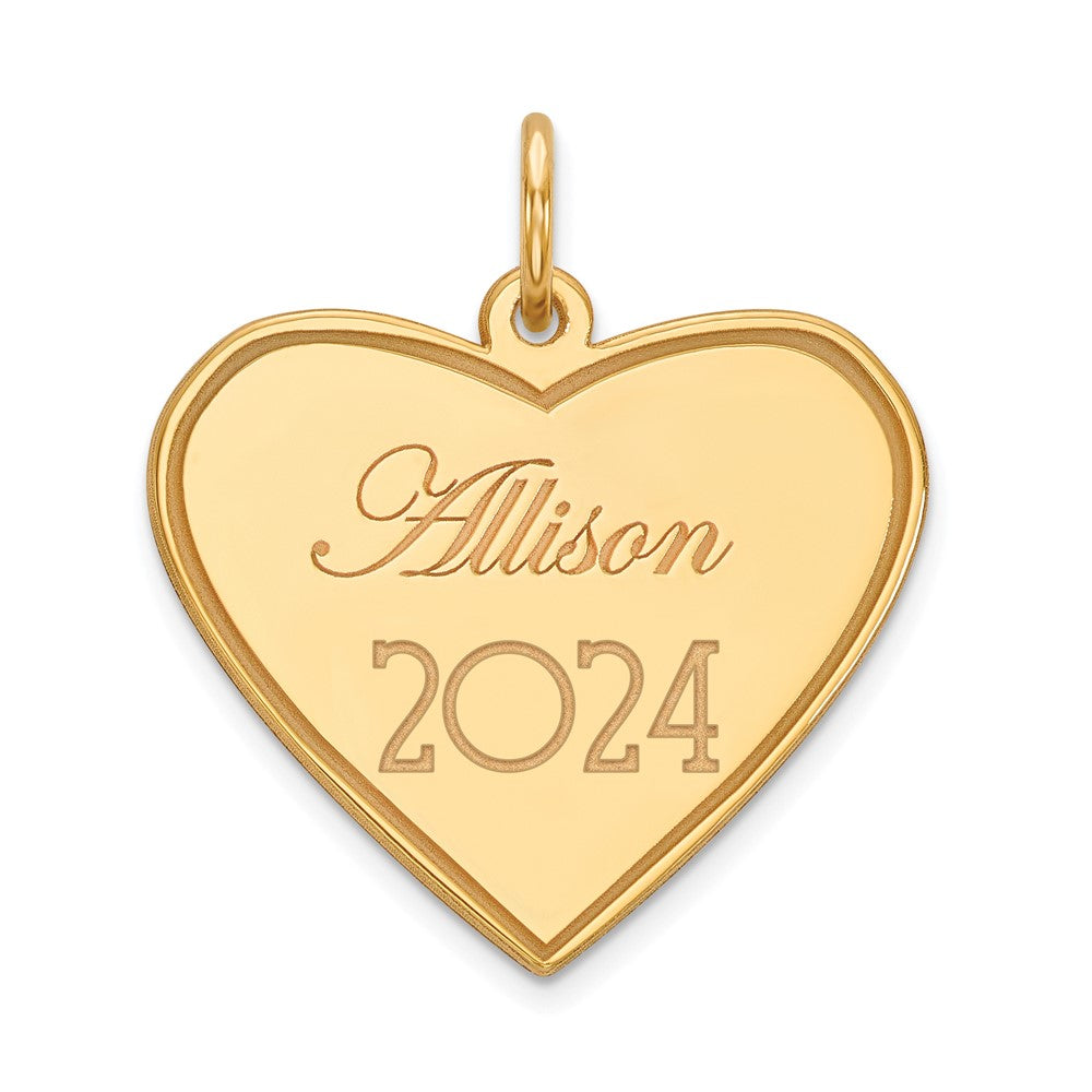 14K Yellow Gold Personalized Graduation Charm