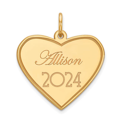 14K Yellow Gold Personalized Graduation Charm