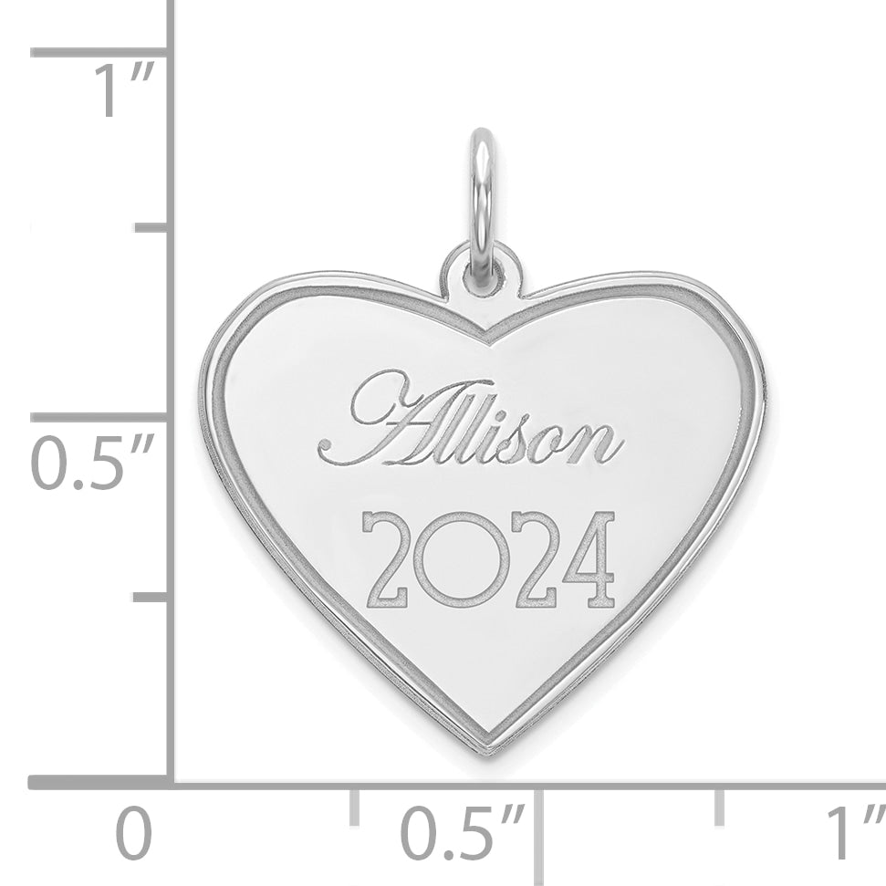 14K White Gold Personalized Graduation Charm