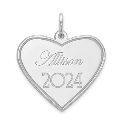14K White Gold Personalized Graduation Charm