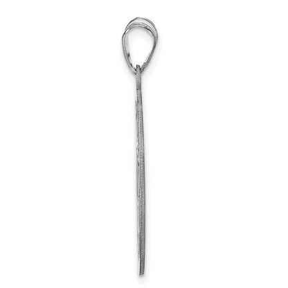 Sterling Silver Silver/Rhodium Plated Round Monogram Pendant