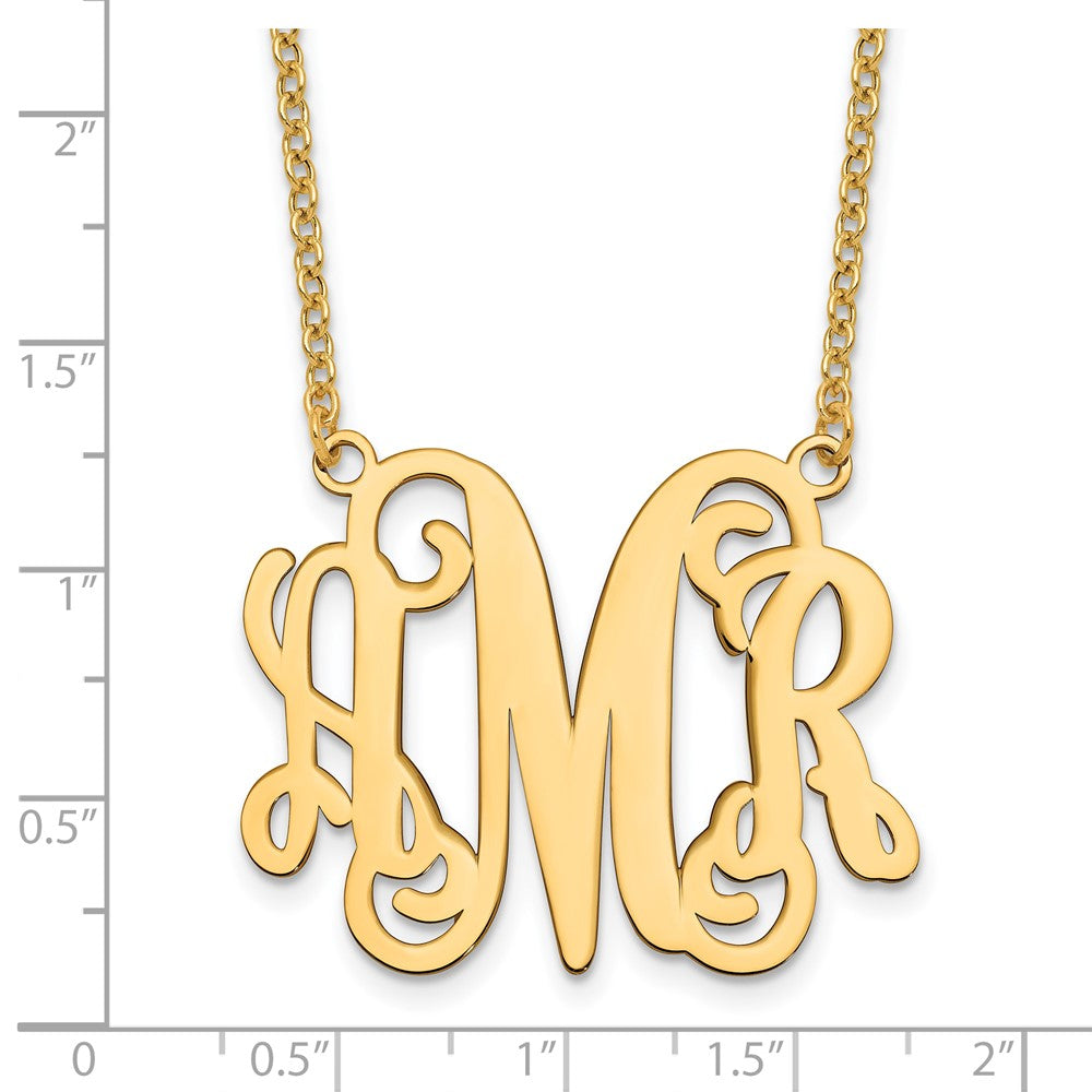 Gold Plated Sterling Silver/Gold Monogram Necklace