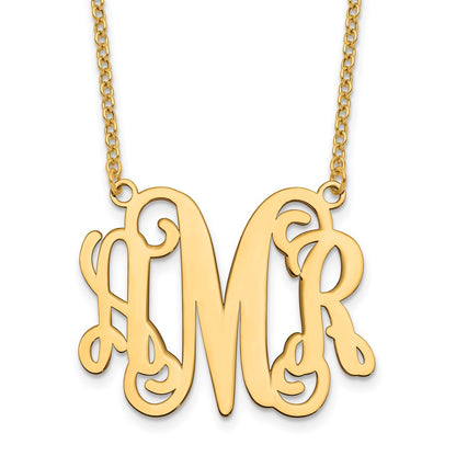 Gold Plated Sterling Silver/Gold Monogram Necklace