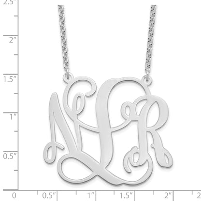 Sterling Silver Silver/Rhodium Plated Monogram Necklace