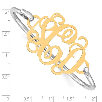 14K Yellow Gold Monogram With Sterling Silver Bangle