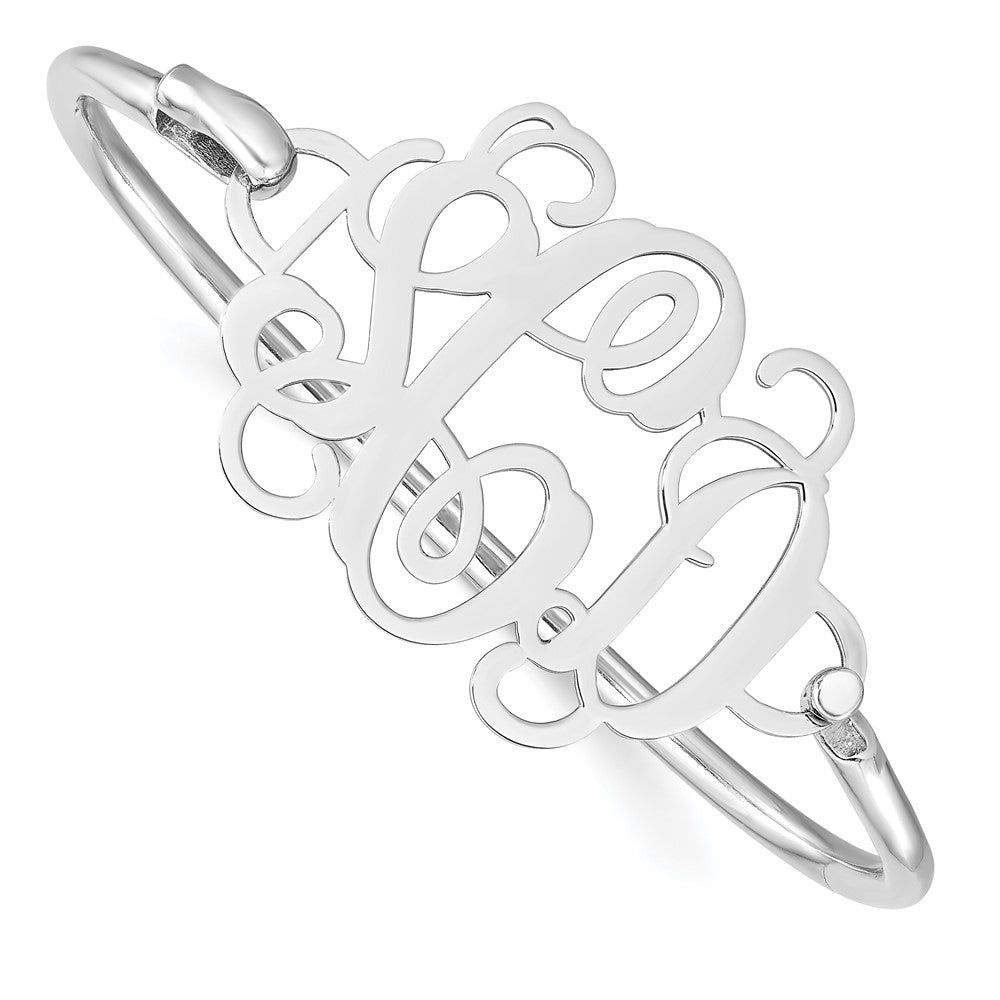 14K White Gold Monogram With Sterling Silver Bangle