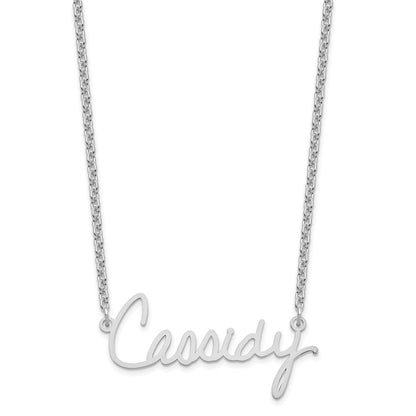 Sterling Silver Silver/Rhodium Plated Signature Necklace