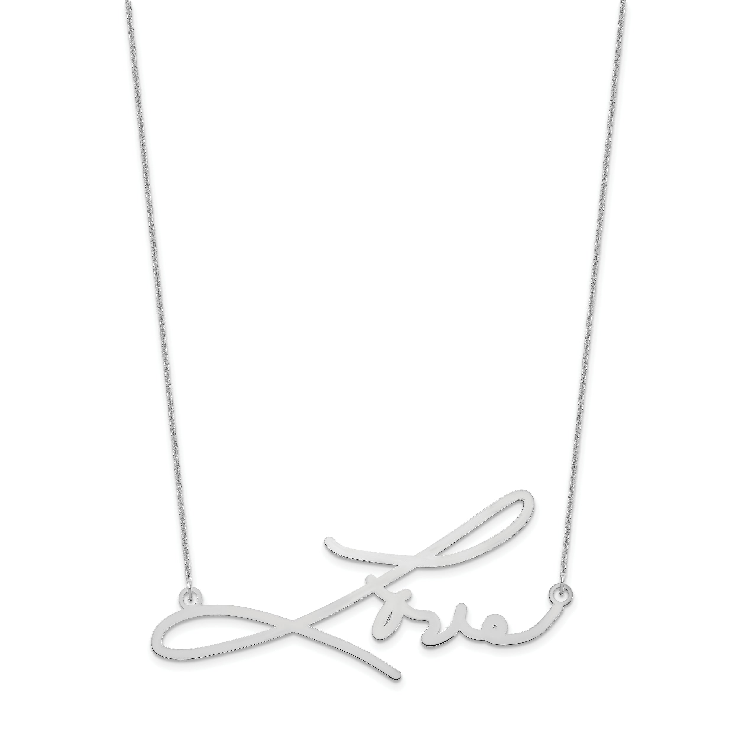 Sterling Silver Silver/Rhodium Plated Signature Necklace