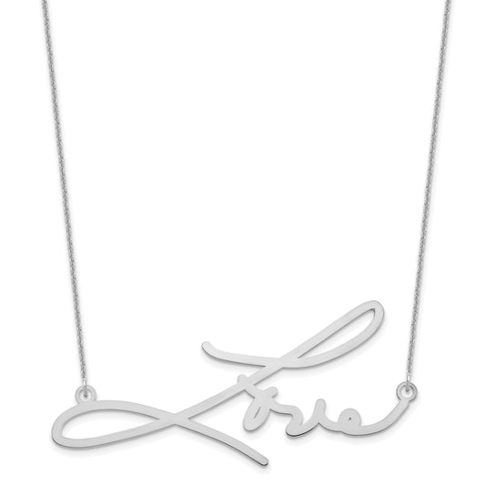 Sterling Silver Silver/Rhodium Plated Signature Necklace