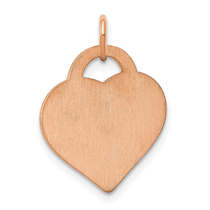 Rose Plated Sterling Silver/Rose Monogram Heart Charm