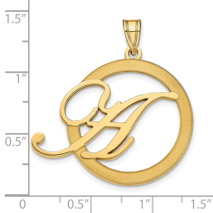 Gold Plated Sterling Silver/Gold Etched Initial In A Circle Pendant