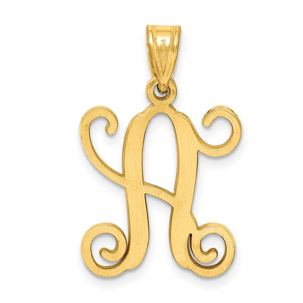 Gold Plated Sterling Silver Letter A Initial Pendant