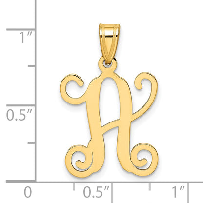 Gold Plated Sterling Silver Letter A Initial Pendant