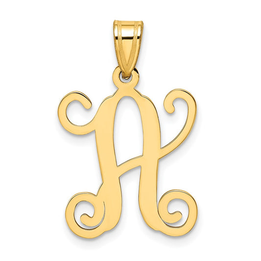 Gold Plated Sterling Silver Letter A Initial Pendant