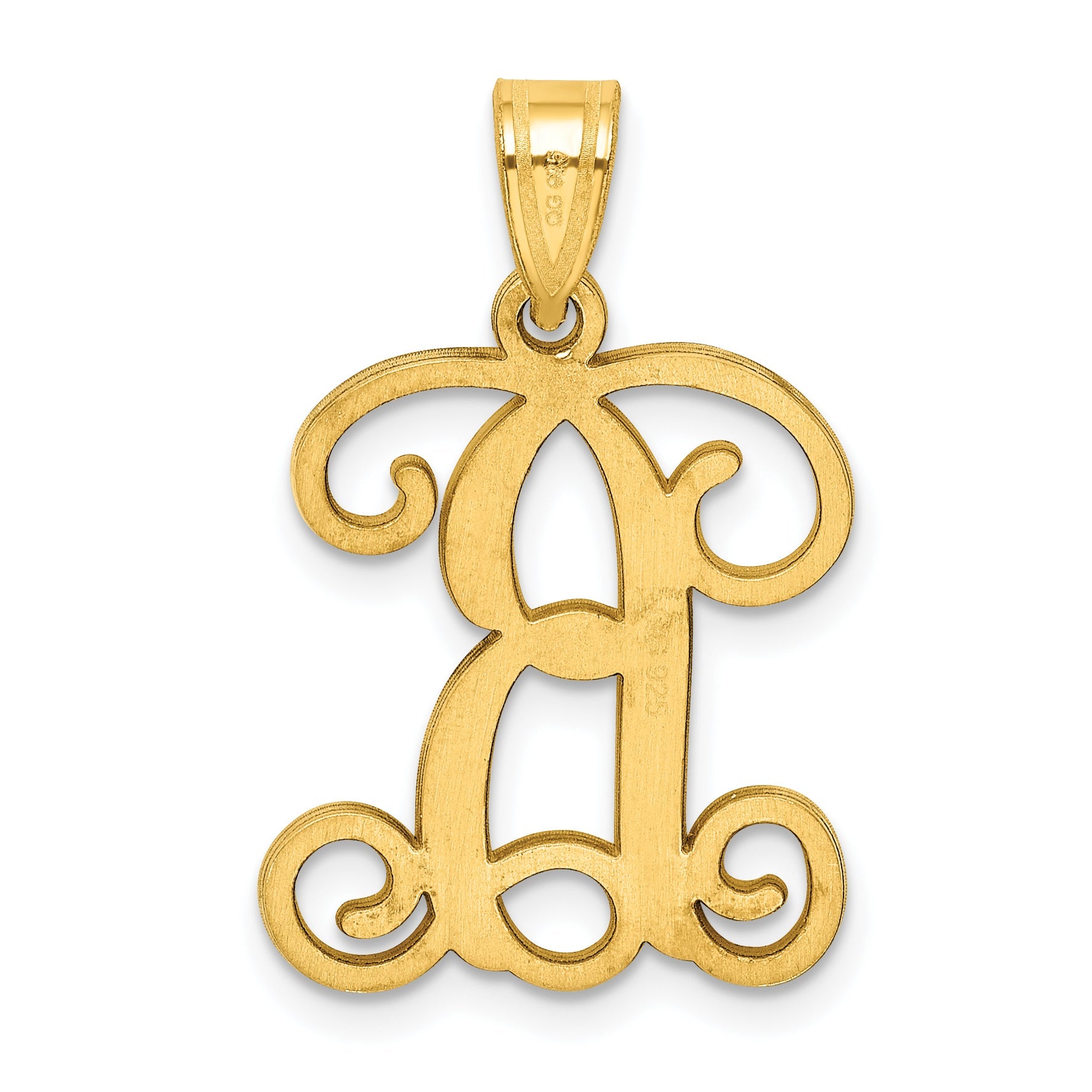 Gold Plated Sterling Silver Letter B Initial Pendant