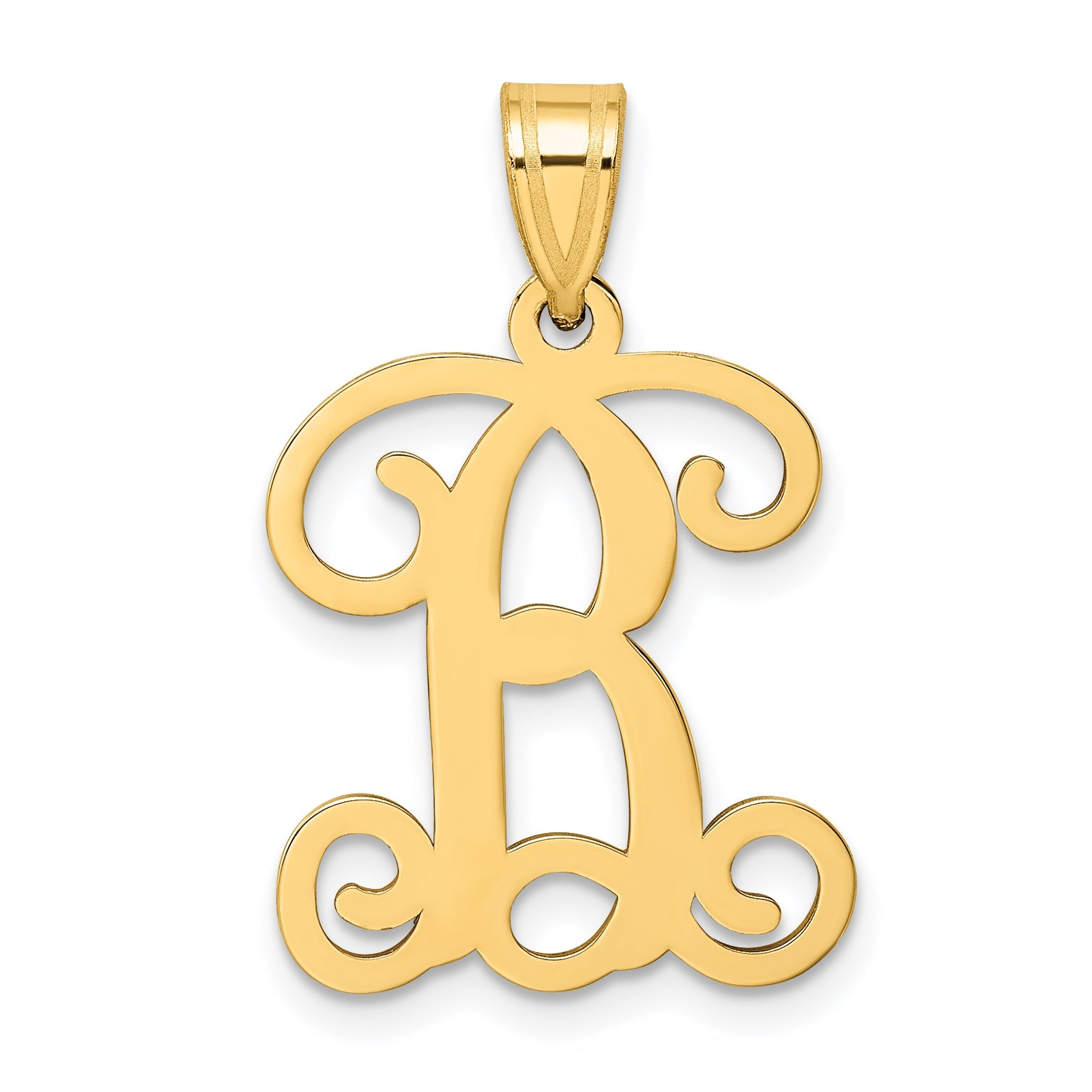 Gold Plated Sterling Silver Letter B Initial Pendant
