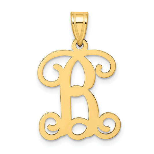 Gold Plated Sterling Silver Letter B Initial Pendant