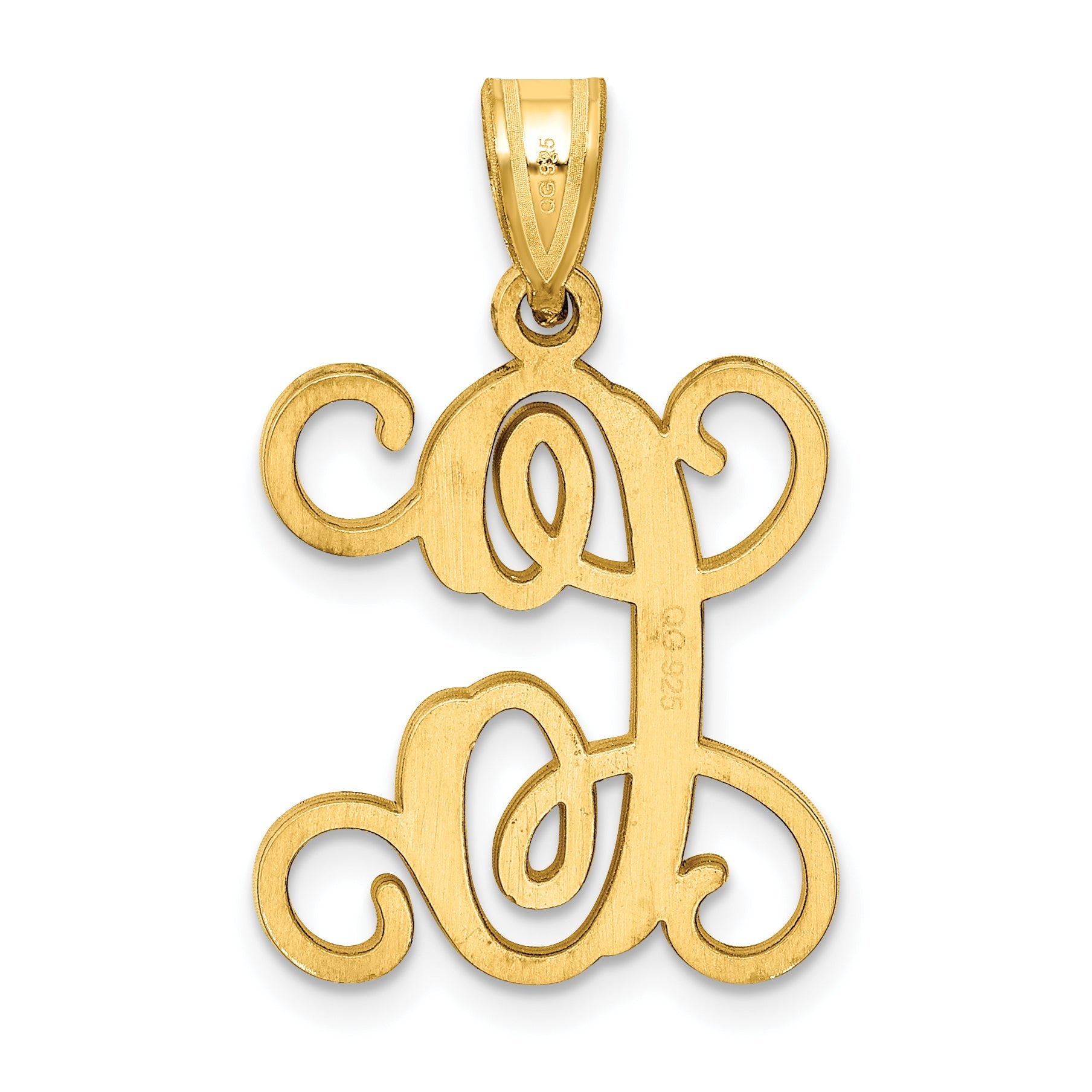 Gold Plated Sterling Silver Letter C Initial Pendant
