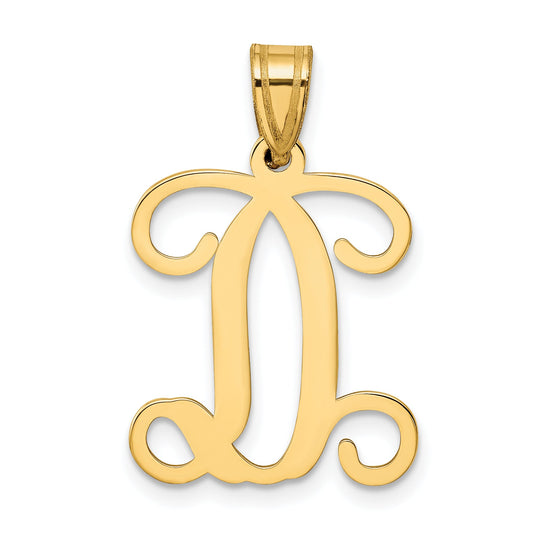 Gold Plated Sterling Silver Letter D Initial Pendant