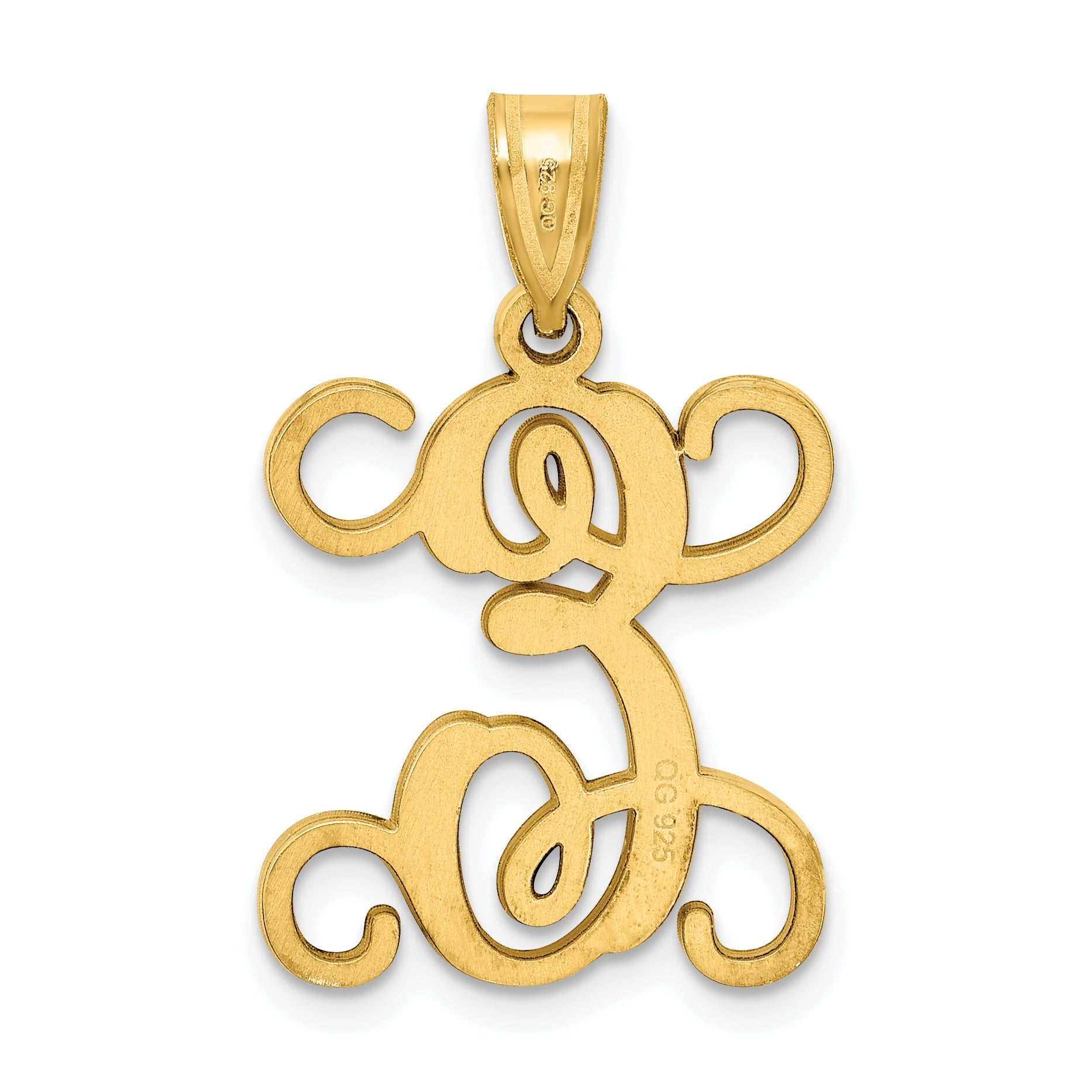 Gold Plated Sterling Silver Letter E Initial Pendant