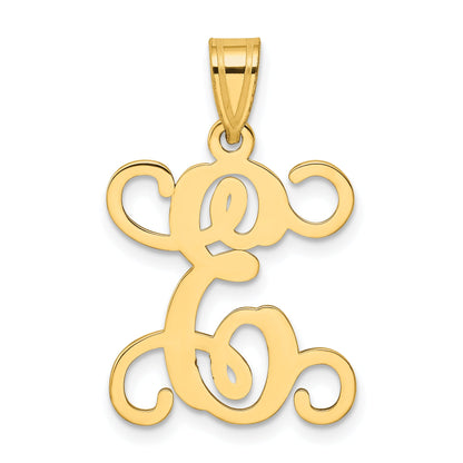 Gold Plated Sterling Silver Letter E Initial Pendant
