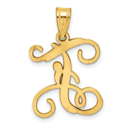 Gold Plated Sterling Silver Letter F Initial Pendant