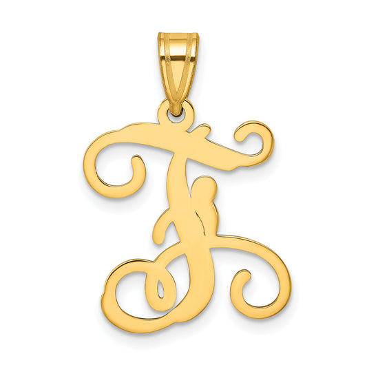 Gold Plated Sterling Silver Letter F Initial Pendant