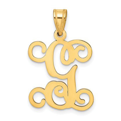 Gold Plated Sterling Silver Letter G Initial Pendant