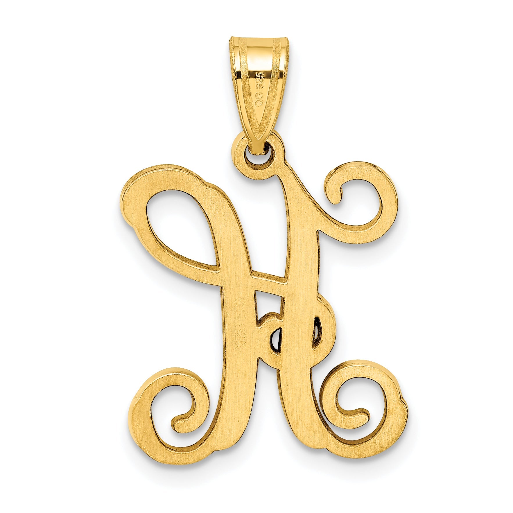 Gold Plated Sterling Silver Letter H Initial Pendant